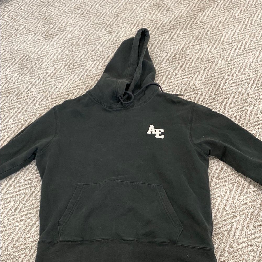 American Eagle Outfitters Men's Black Hoodie Sweater